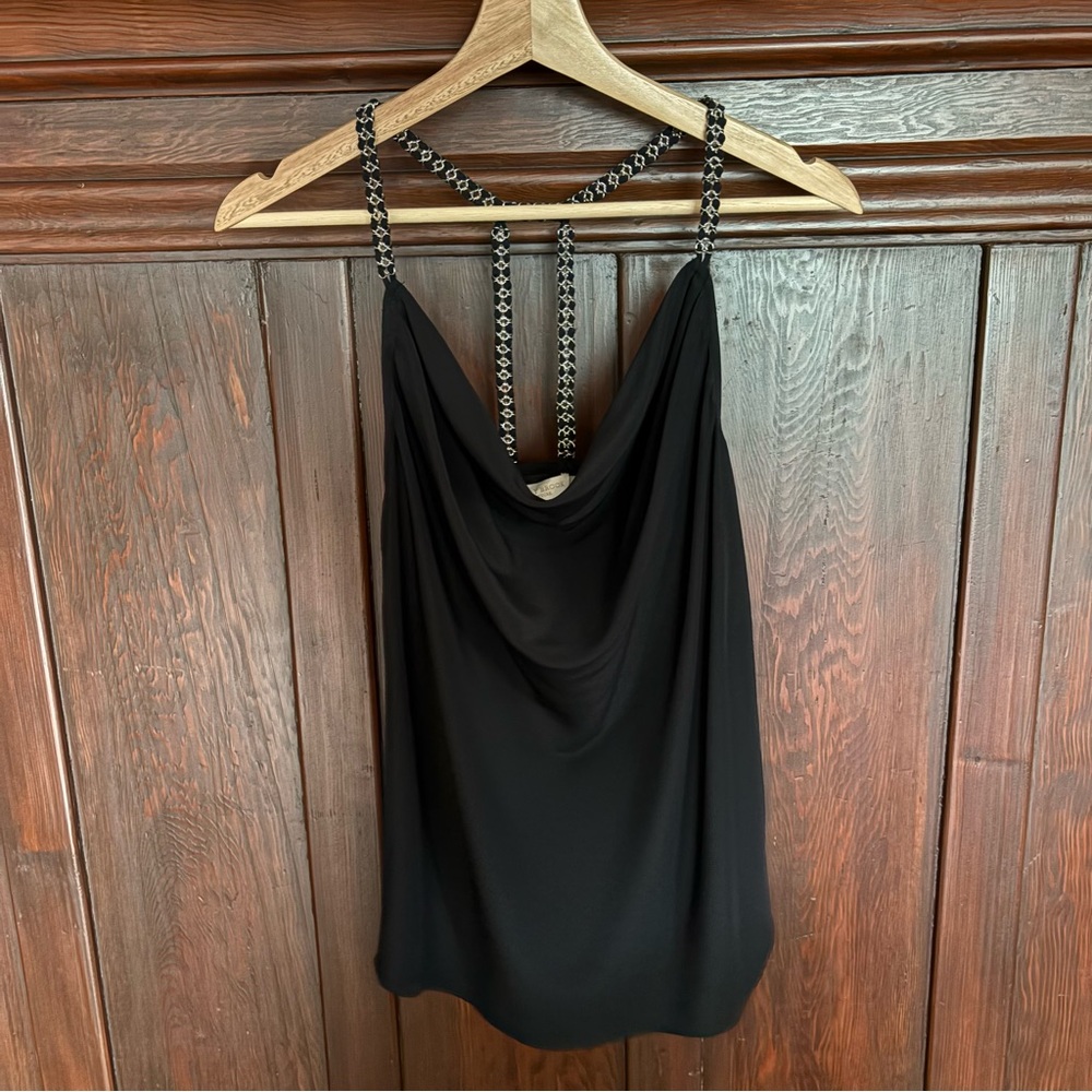 Ramy Brook Black Top with Chain Straps